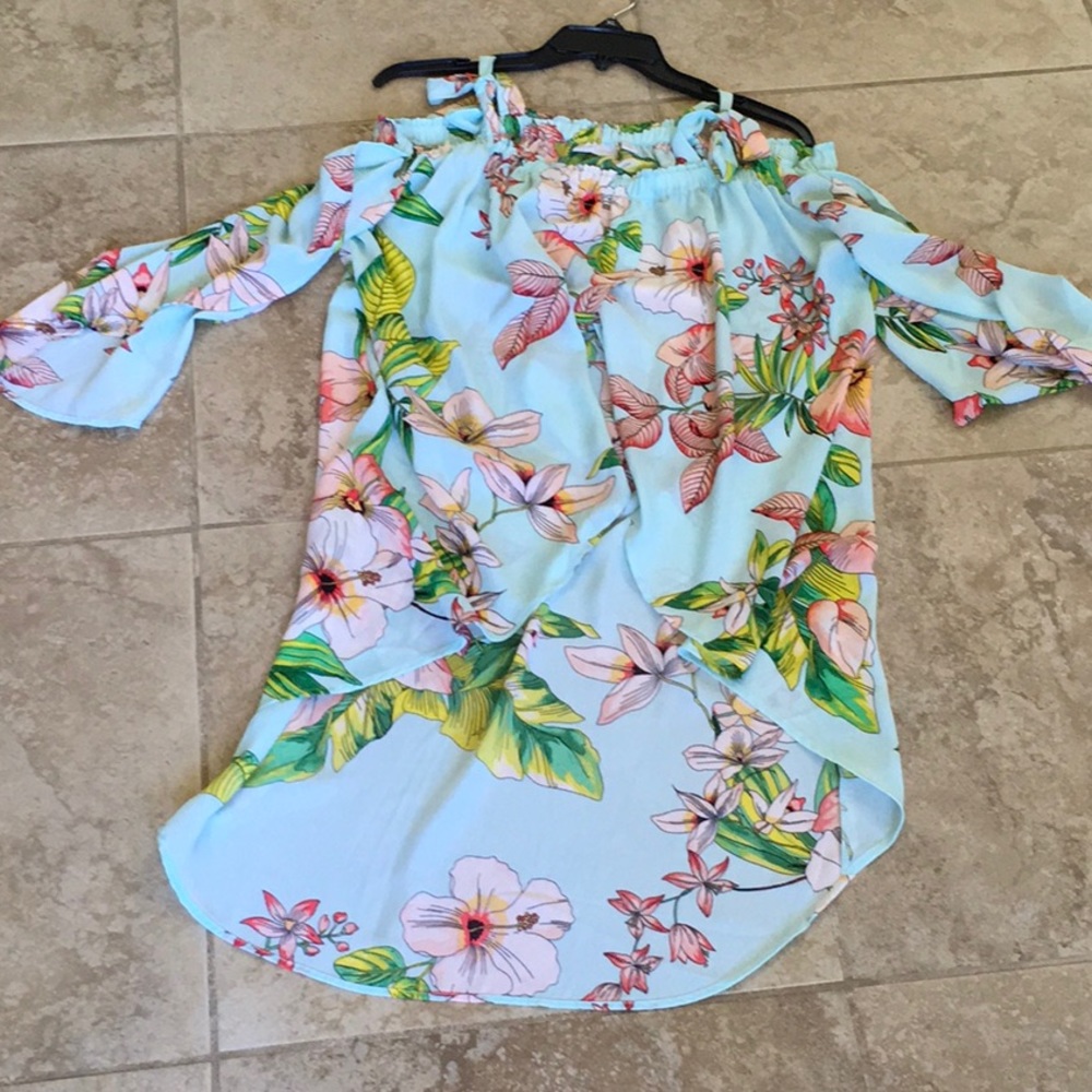 Shear high low blouse